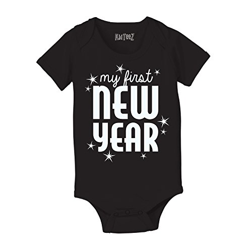 Instant Message - My First New Year - Infant Baby One Piece - Size 6 Months Black #TOP8