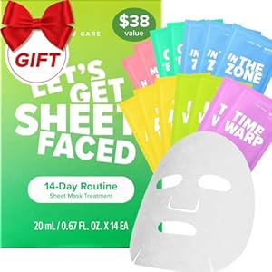 I DEW CARE Collagen Sheet Mask Variety Pack – 14 Days Facial Masks Skincare Korean | Hydrating Collagen Face Mask, Moisturizing Beauty Skin Care, Sheet Masks for Women, Stocking Stuffers,14EA