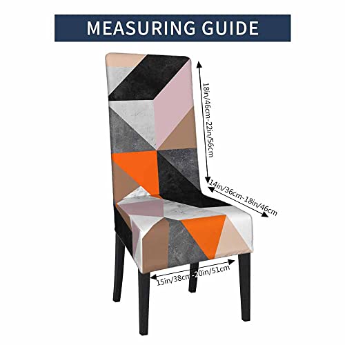 Numland Multicolor Geometric Polygonal Kitchen Chair Covers Mosaic Triangle Modern Art Patchwork Stretchable Polyester For Dining Room, Hotel, Ceremony, Restaurant 1 Pack #TOP4