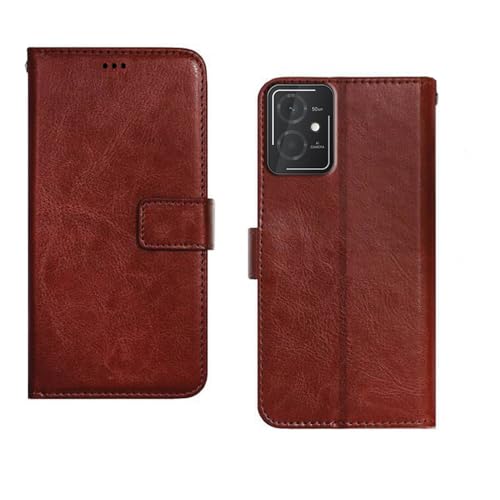 Image of amazon basics HMD Vibe 5G Flip Cover | Card Pockets Wallet & Stand | Flip Cover for HMD Vibe 5G (Brown)