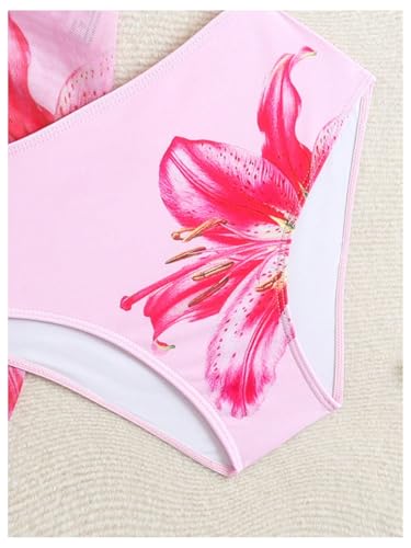 Image of SHENHE Girl's 3 Piece Swimsuits Cute Halter Triangle Bikini Bathing Suit with Beach Cover Up