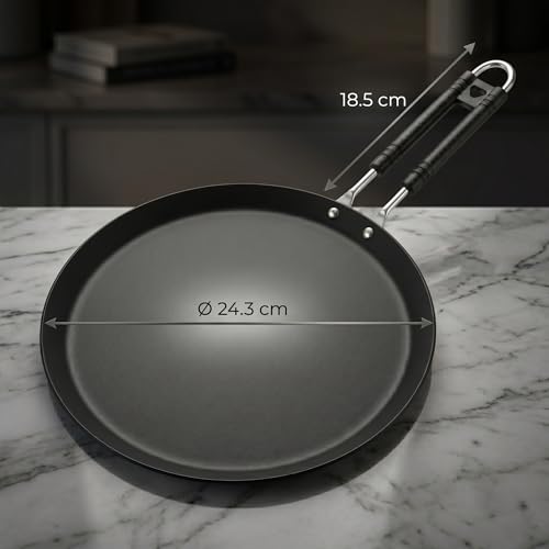 Image of ISHU & CO. Naturally Pre-Seasoned Cast Iron Induction Tawa, The Healthier Non-Stick Alternative | Induction Base Iron Griddle for Iron-Rich Crispy Dosa, Roti & Paratha | 100% Toxin-Free & PFOA-Free