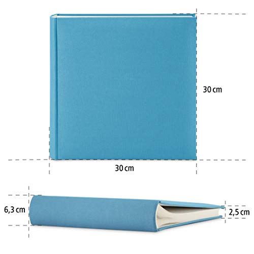 Hama Fotoalbum mit Stoffeinband 30x30 cm (Jumbo Fotobuch mit 100 weißen Seiten, Photoalbum mit Pergamin-Trennblättern… – Bild 7
