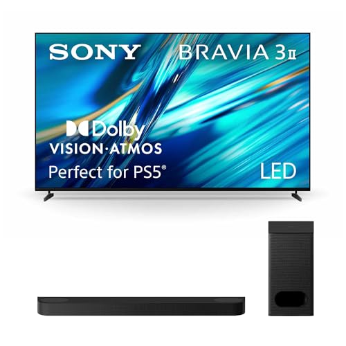 Image of Sony BRAVIA 3 II 100-Inch 4K Ultra HD LED Smart TV (K-100XR30M2) with BRAVIA Theater Bar 6 3.1.2ch Sound Bar and Included Wireless Subwoofer Bundle
