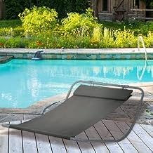 Rocking Sun Lounger for Extra Wide Single, Swimming Pool Bed, Chaise Lounge cot - Lightweight,Portable, Waterproof for Beach Camping Pool Backyard Garden 38"