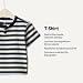 Amazon Essentials x Sofia Grainge Baby - Jungen Kurzärmelige T-Shirts aus Baumwolle mit Rundhalsausschnitt, 2er-Pack, Hellblau/Streifen, 18 Monate