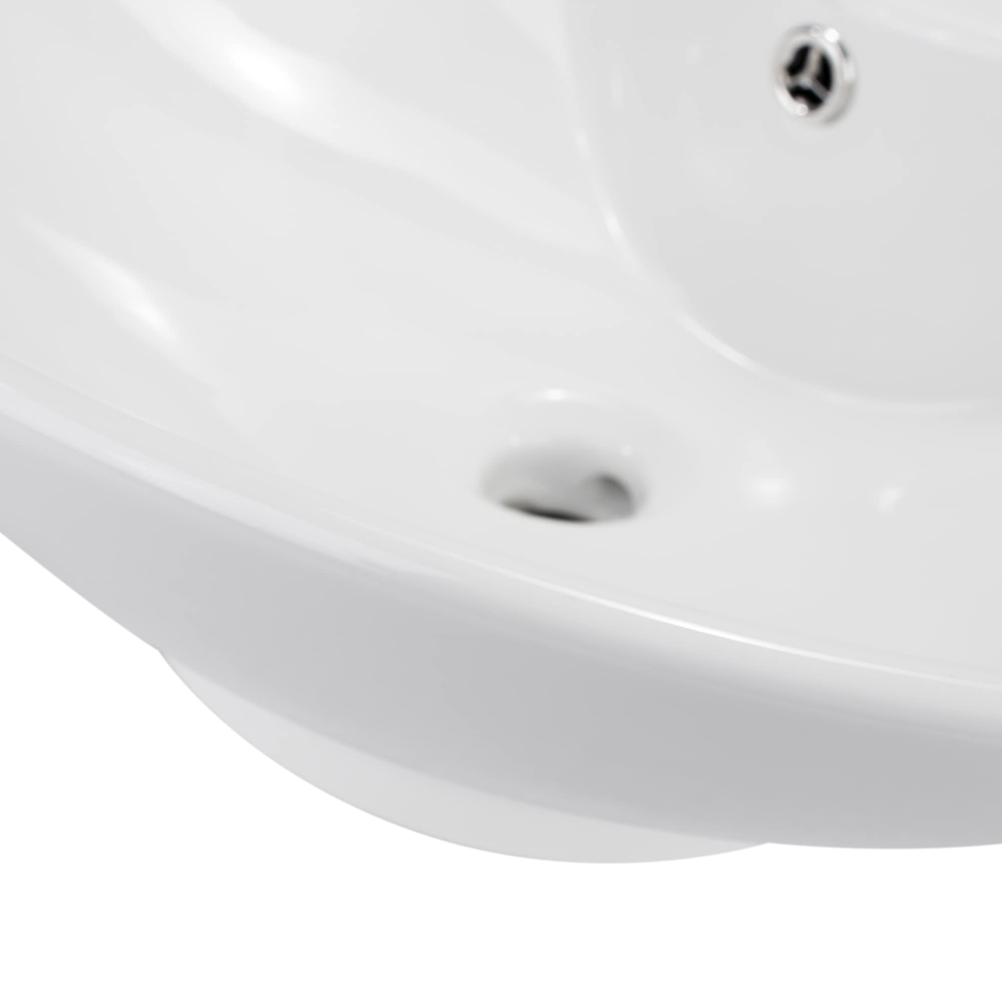 MOG Lavabo su piano in ceramica 57,5 x 44 x 17 cm design Marecchia in bianco