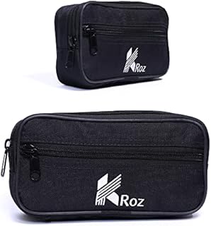 KROZ Pencil Case, Large Capacity Pencil Case for Girls and Boys, Portable Office Stationery Organizer, Black Pencil Cases Pen Bag Makeup Bag Pouch Holder and Office Desk Organizer Big Cosmetic Pouch