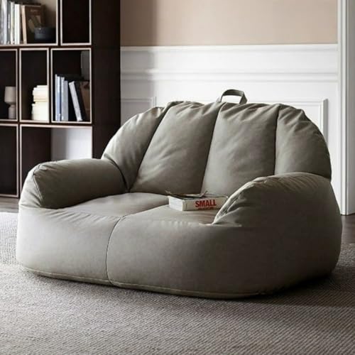 COMEDYKING ソファー 一人掛け一人用ソファーリクライニングチェアビーズクッショ怠惰なソファ用お手玉リビングルームベッドルームゲームルーム寮など防水性と耐久性 (二人乗り,グレー)