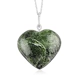 Chrome Diopside Heart Pendant Necklace 925 Sterling Silver Gemstone Dainty Women Jewelry for Her...