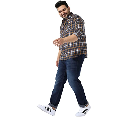Image of Instafab Plus Men's Button Up Regular Fit Shirt for Casual Wear Modern Clothing Shirt Crafted with Regular Sleeve, Comfort Fit & High-Performance for Everyday Wear