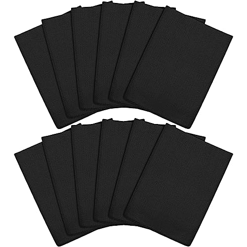 Image of Tatuo 12 Pack Korean Exfoliating Mitts, Italy Towel,8 x 5.5 in,Black | Body Washcloth, Remove Dead Skin, Viscose Rayon Scrubber for Home Spa, for Keratosis Pilaris, Reusable Full Body Use