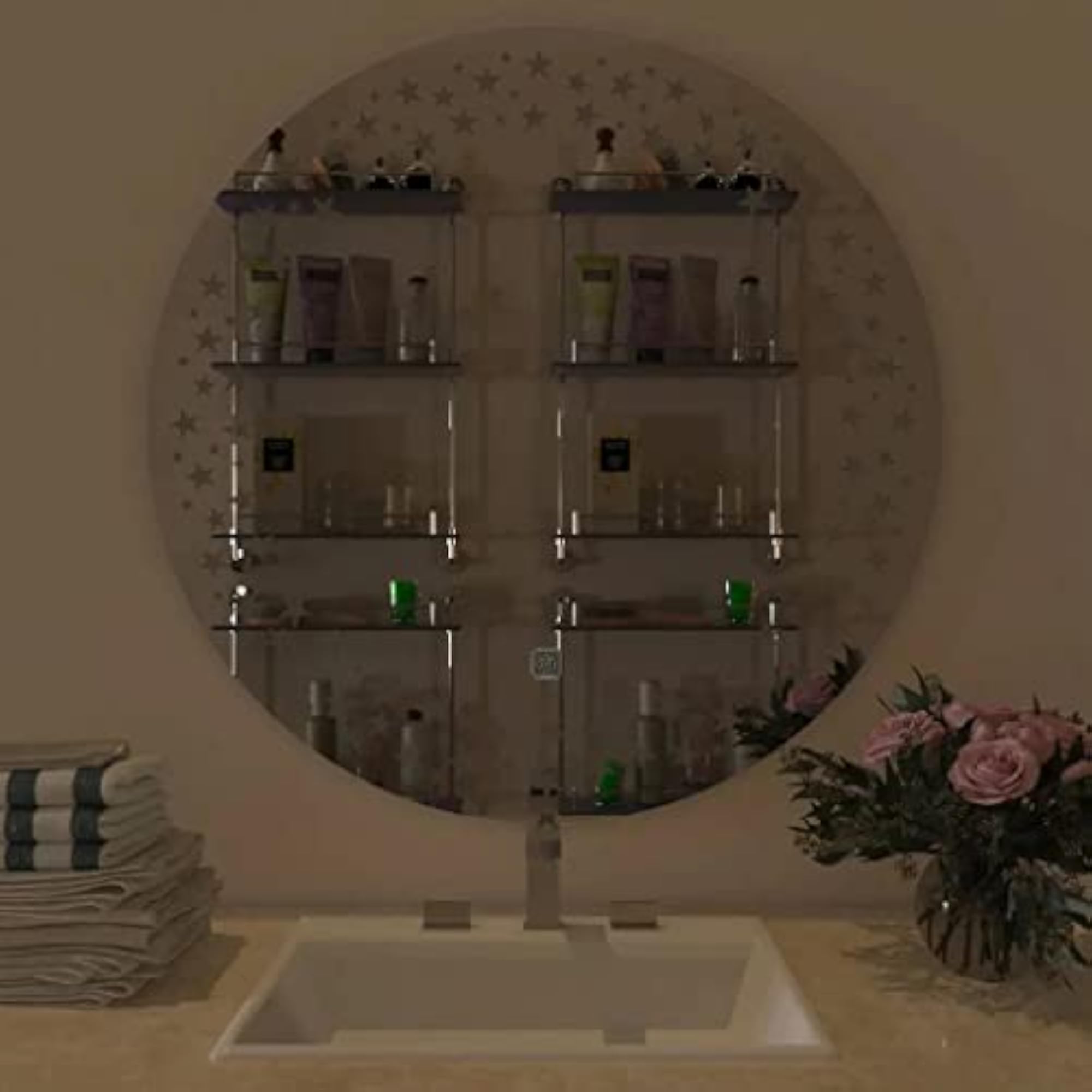 Round LED Mirror for Bathroom with Lights, 24 Inch