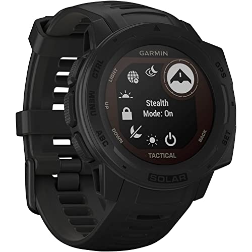 Garmin Instinct Solar Tactical Edition - Montre GPS de Plein air Robuste avec Chargement à l'énergie Solaire et Fonctions Tactiques - Noir