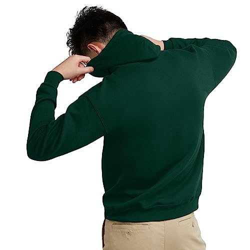 Image of Hanes Men's, EcoSmart, Cotton-Blend Hooded Sweatshirt, Plush Fleece Pullover Hoodie