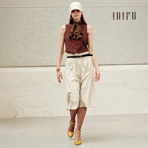 Image of IDIFU IN3 Closed Toe Chunky High Heels Comfortable Dress Shoes for Women