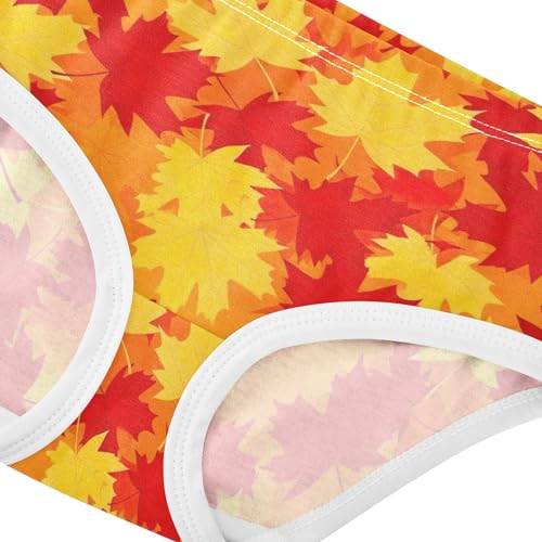 Autumn Maple Leaves Red Girls Underwear Toddler 2t Cotton Panties for Girl Animal Briefs Undies Kids4