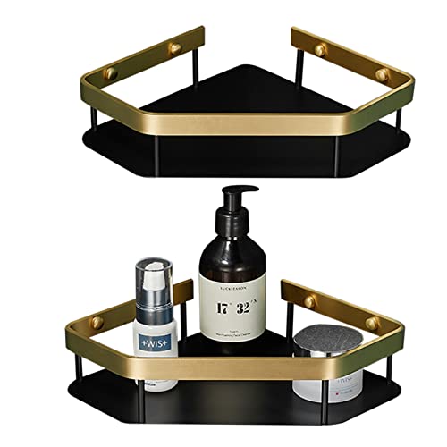 YANYUESHOP Bath Shelf Corner Shampoo Holder for Shower No Drilling Shower Caddy Wall Mounted Adhesive Full Copper for