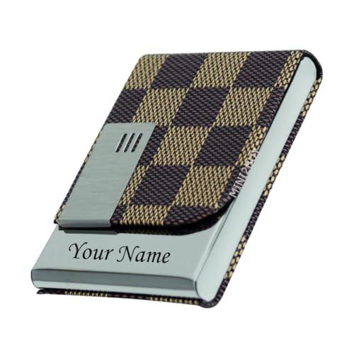 Image of Mini2buy Customized Name Engraved Card Holder for Credit, Debit, ATM, and Business Visiting Cards from Premium Stainless Steel Size Ideal for Personal use or Corporate Gifting (Bronze)