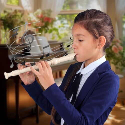 LOLYSIC Pacote com 6 instrumentos de gravador soprano, flauta para gravador de 8 furos, instrumentos