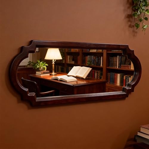 Dyinventor 大型モダンウォールミラー 壁掛け 浴室用化粧鏡 ガラス鏡 反射率が高い 鮮明な画像、軽量ミラー おしゃれ 装飾鏡 木製 酸化防止 耐久性、DIY鏡 洗面鏡 自宅 リビングルーム 玄関 寝室の装飾に、交換鏡 姿見鏡 取付簡単 水平または