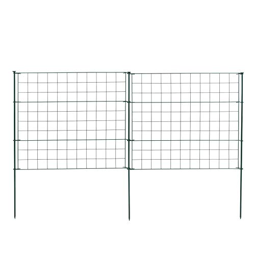 ESTEXO Teichzaun Set mit 5 Zaunelementen und 6 Befestigungsstäben, Welpanauslauf, Metall, Gartenzaun, Freigehege, Teich, Zaun, Set, 5 Elemente, Gitterzaun (Gerade)