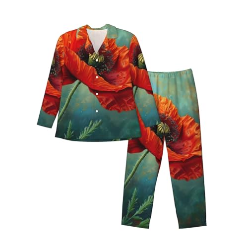 Pyjama homme manches longues coquelicot pour tenue de détente confortable