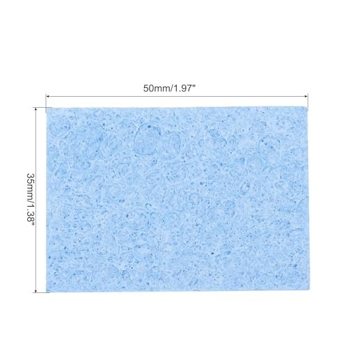 Image of MECCANIXITY 25PCS Soldering Sponge 50 x 35mm Rectangle Blue Cleaning Pad Welding Tip Iron Replacement for Cleaning Soldering Iron 2mm Natural Thickness 11mm Water Absorption Thickness