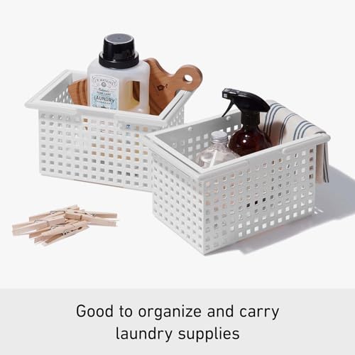 Panier de rangement empilable Like-It Tote M gris pour placards encombrés