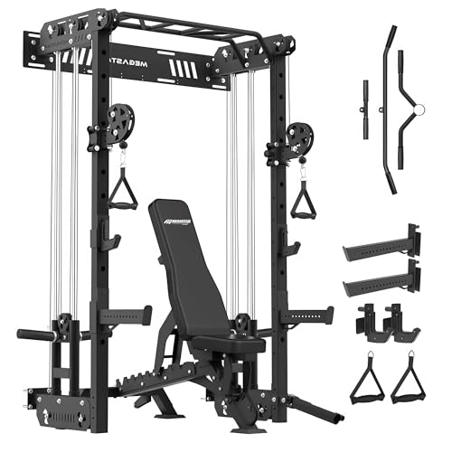 MEGASTAR FITNESS Power Cage & Squat Rack, 2000LB, Wall Mount