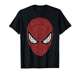 Marvel Spider-Man Mask Build Up Fill Graphic T-Shirt Small
