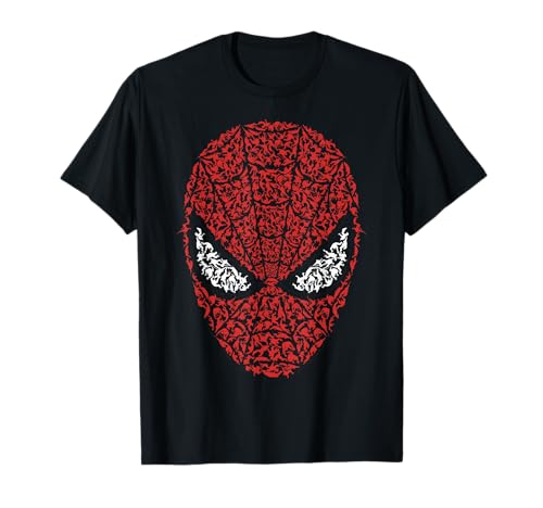 Marvel Spider-Man Mask Build Up Fill Graphic T-Shirt Small - image 1