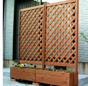 Amazon | WOODPRO 【完成品】プランター付きフェンス 高さ180cm×幅88cm