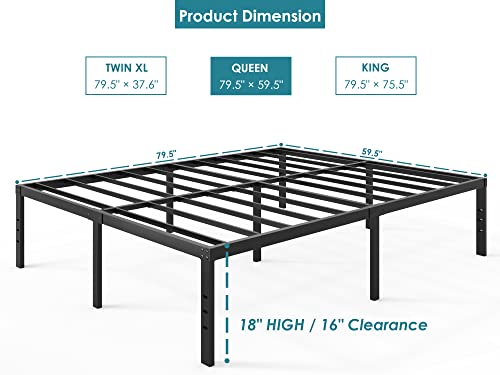 image for FSCHOS Queen-Bed-Frame / 18 Inch Metal Platform Bed Frame Queen Size/R