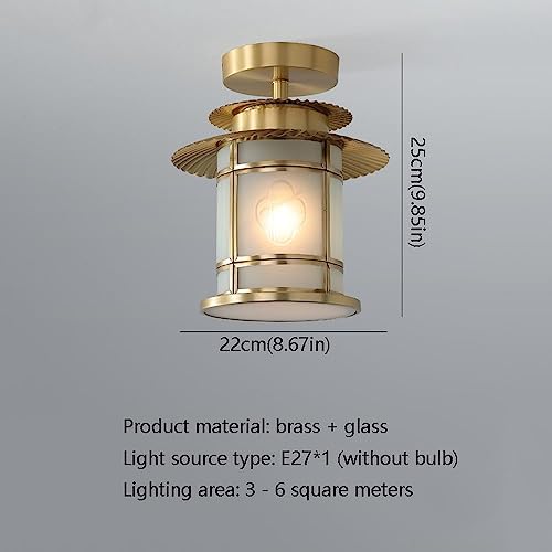 Plafonnier d'intérieur vintage en laiton à une ampoule E27