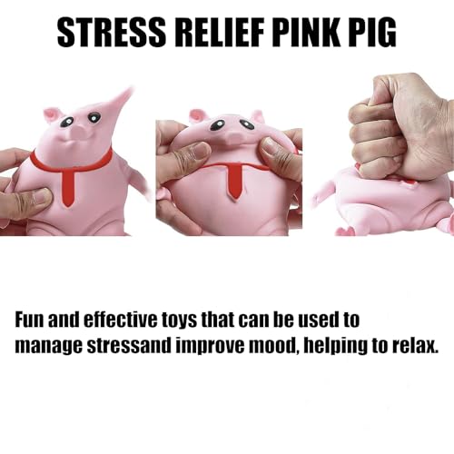 DFADKYWU Schweine Quetschspielzeug, Unbreakable Pig, Anti Stress Schwein, Kreatives Dekompressions Piggy, Pig Fidget Toy, Stress Spielzeug, Anti Stress Spielzeug für Erwachsene und Kinder