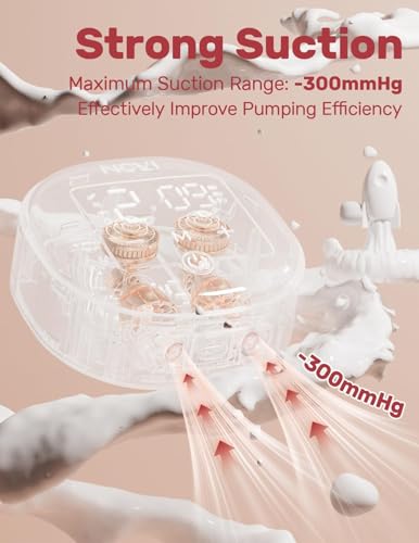 Image of NCVI 8122 Breast Pump Hands-Free, Wearable Breast Pump with 21 /24mm Flange | 4 Modes 9 Levels, Hospital-Grade Suction , BPA-Free, <45db, Portable Breast Pump for Mom Driving or Outside, Anti-flow