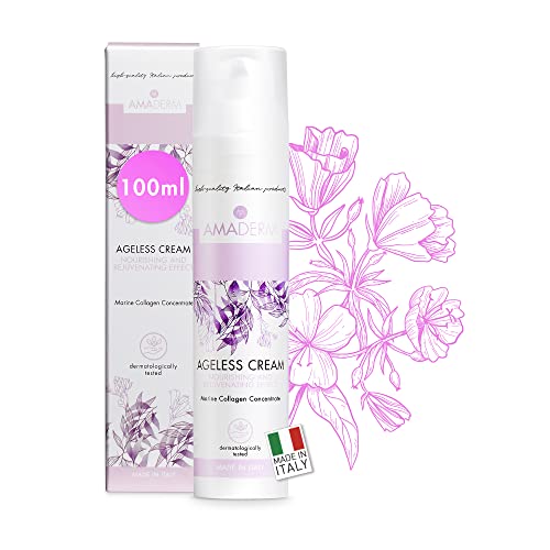 AMADERM Ageless Cream 100ml | Crema Facial Antiarrugas y Antiedad Mujer Más de 35 | MADE IN ITALY Colágeno Marino, Vitamina E, Péptidos | FENOXIETANOL FREE Cover