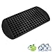Price comparison product image Silicone Ice Cube Tray, 160 Small Square ice Cubes Molds Reusable Flexible Safe Mini , Suitable for Freezer Baby Food Water Whiskey Cocktails Milk Juice Chocolate (Black)