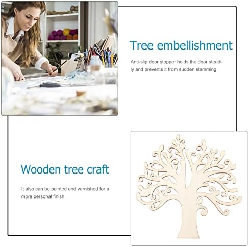 BESPORTBLE Wooden Tree - 10pcs Wooden Family Tree Wooden Trees for Crafting Embellishments Engraved Family Tree With Hollow Design Wooden DIY Crafts