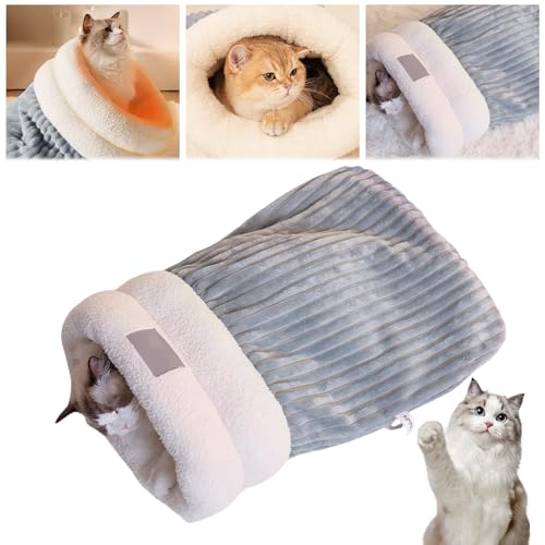 HIQE-FL Saco De Dormir para Gatos,Saco de Dormir cálido de Invierno para Gatos,Saco De Dormir De Invierno,Saco Dormir para Gatos De Interior,Cama para Mascotas para Gatos y Perros pequeños