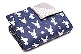 Couverture bebe Doudou bebe coton et polaire doux 80cm x 100cm (Lapin)