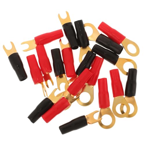 ABOOFAN 20pcs Insulated Wire Connectors Ring Fork Terminals with Sleeve for Car Audio Speaker Electrical Applications Durable Crimp Connectors for Easy Installation