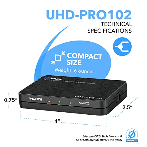 Image of OREI 4K@60Hz 1x2 HDMI Splitter (Downscaler) (UHD-PRO102)