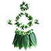 BESTOYARD Juego de 5 faldas hawaianas con diseño de hojas verdes, collar y pulseras, diadema, recuerdos de fiesta Luau para playa, suministros de fiesta de Luau (niños)