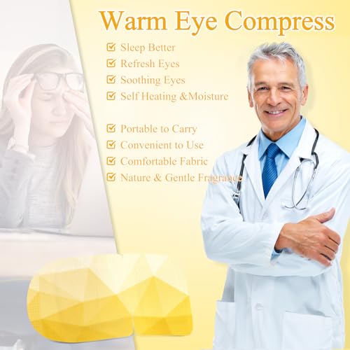 FRSHMORN Steam Eye Mask, Self Heating Warm Compress for Eyes, Disposable Heated Eye Mask, Portable a