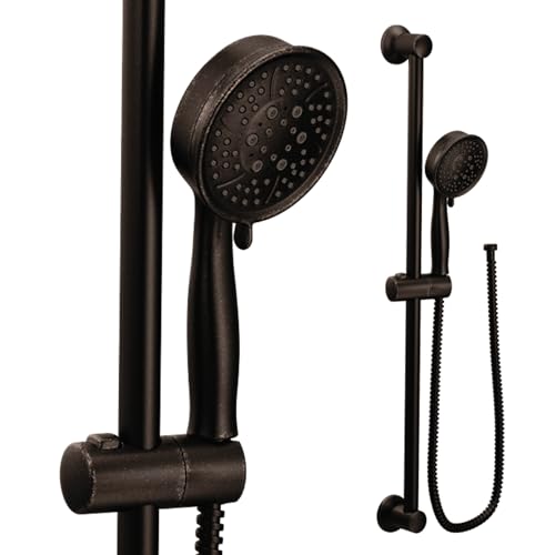 Moen Oil Rubbed Bronze Eco-Performance Handheld Showerhead with 69-Inch-Long Hose Featuring 30-Inch Slide Bar, 3667EPORB