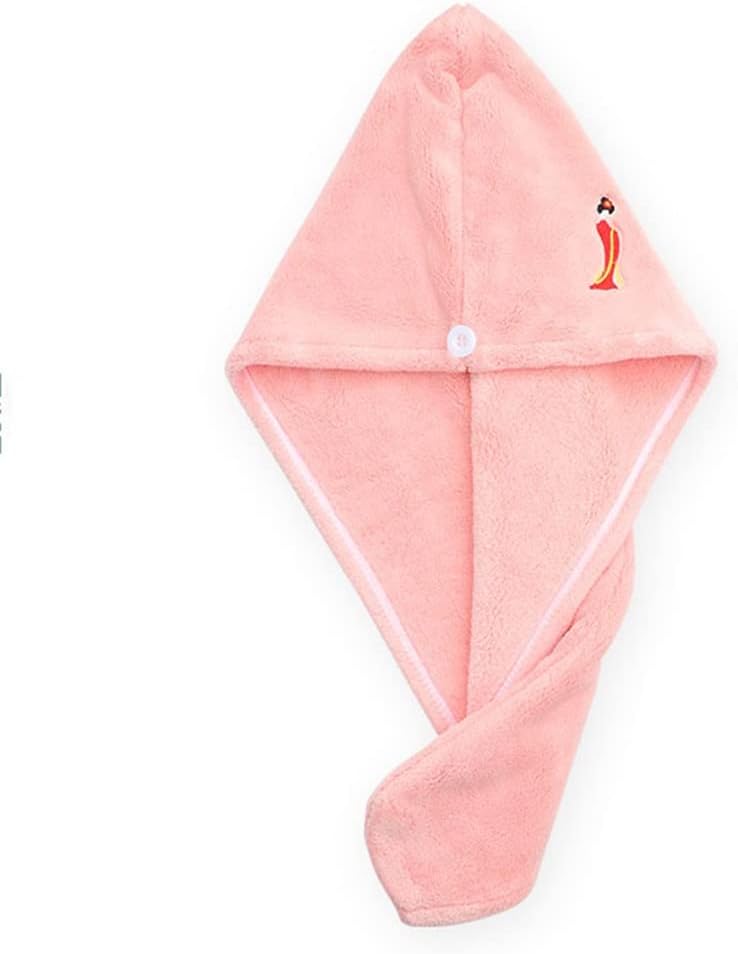 Wiping Hair Towel Thick Color Water Absorbent Quick-Drying Female Shampoo Drying Cap(Black)