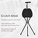 cadciehe Folding Cane with Seat, Lightweight Adjustable Aluminum Walking Stick, Portable Anti-Slip Crutch Chair with LED Light, 5-Height Settings, Ideal for Seniors and Travel Black