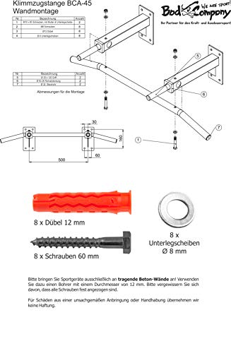 Klimmzugstange Bad Company Wandmontage, bis 350 kg